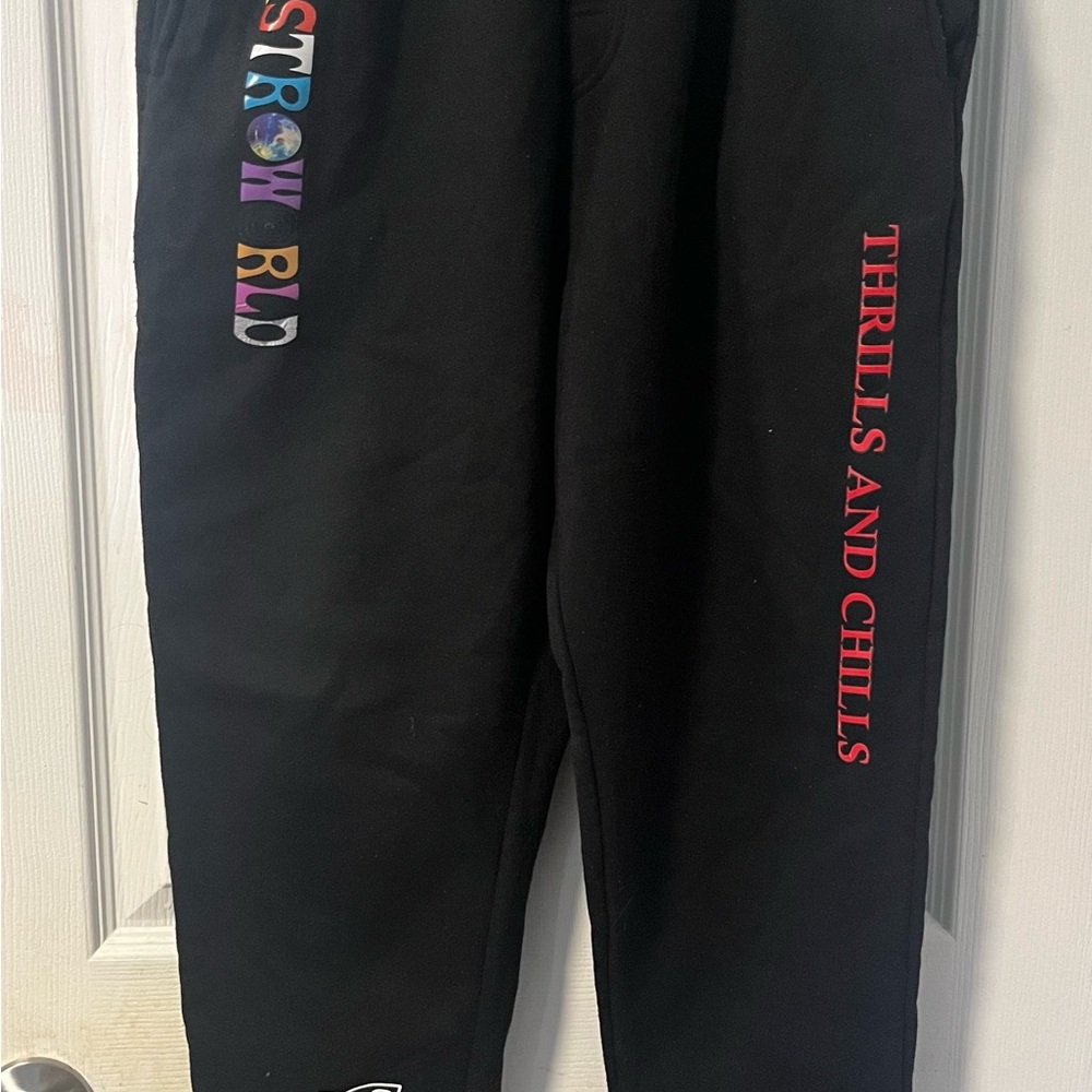 Travis Scott AstroWorld Kids Black Graphic Joggers